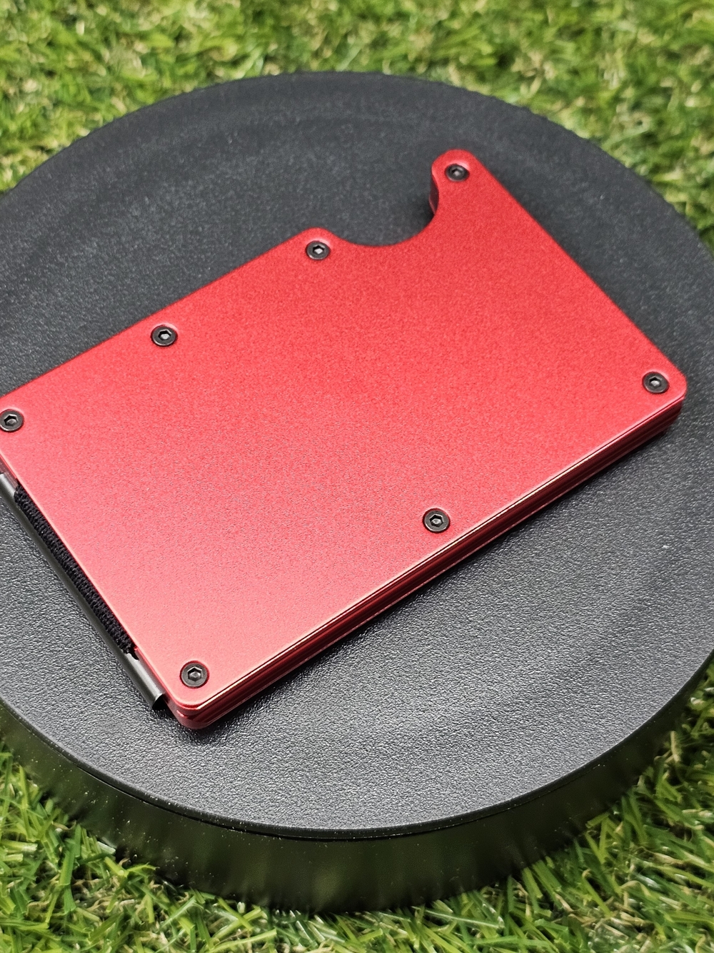 Slim Red Metal Card Holder Wallet for Men